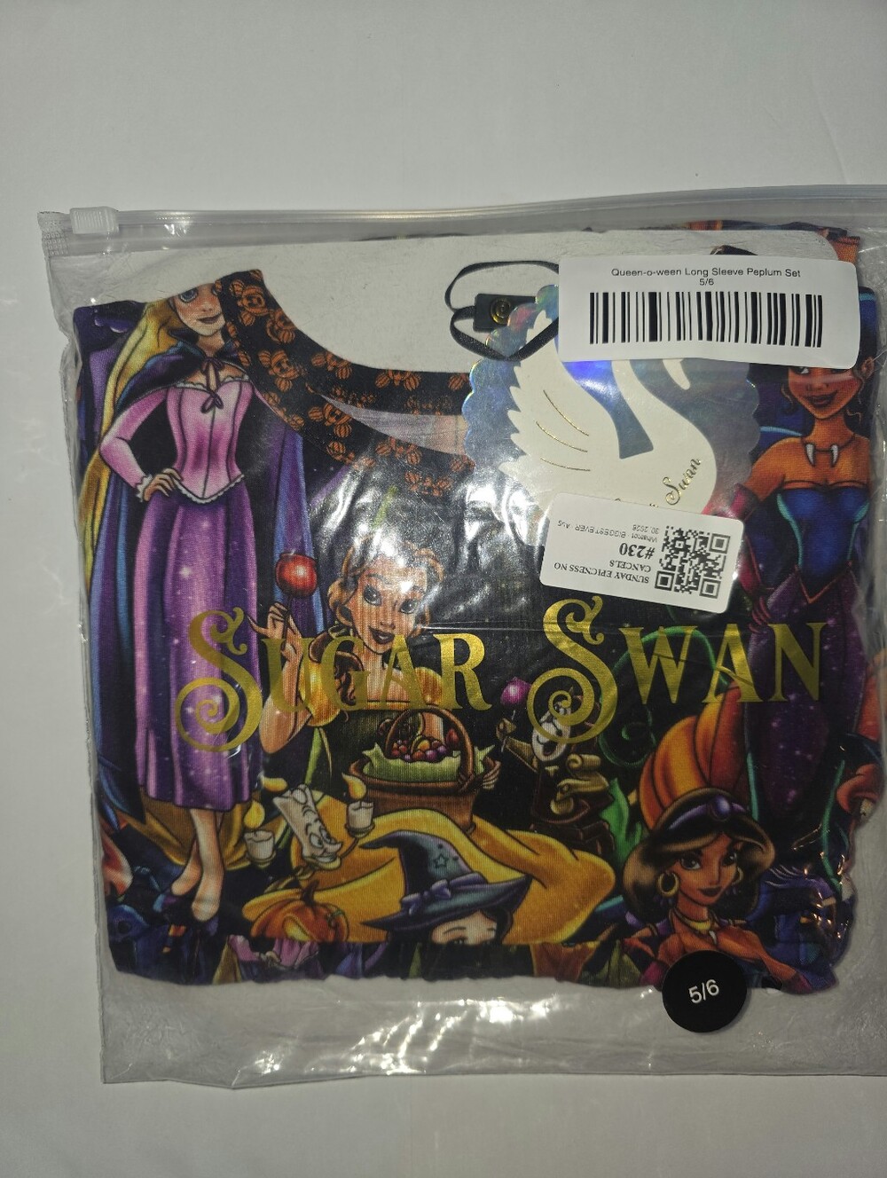 "Queen-O-Ween" Size 5/6 Peplum Set